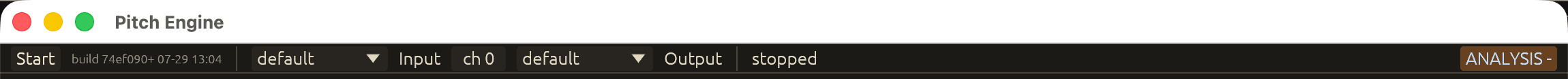 The device and input-channel selector, channel 0 selected